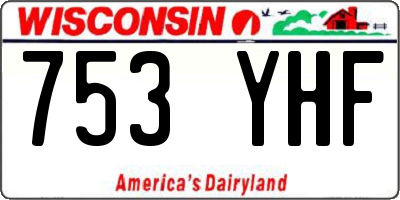 WI license plate 753YHF