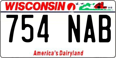 WI license plate 754NAB