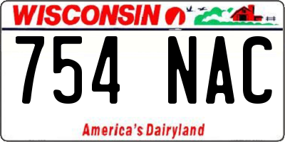 WI license plate 754NAC