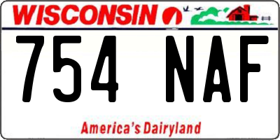 WI license plate 754NAF