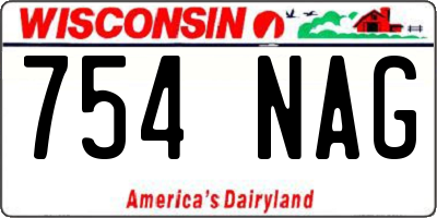 WI license plate 754NAG
