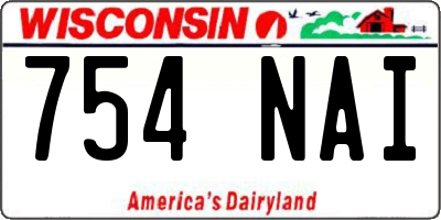 WI license plate 754NAI