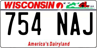 WI license plate 754NAJ