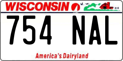 WI license plate 754NAL