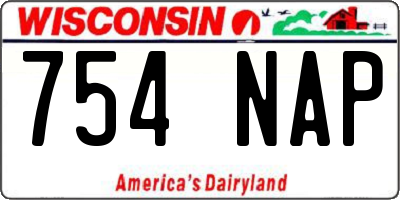 WI license plate 754NAP