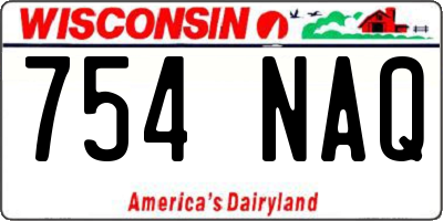 WI license plate 754NAQ