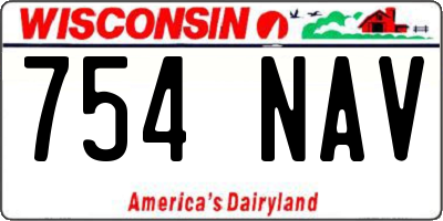 WI license plate 754NAV