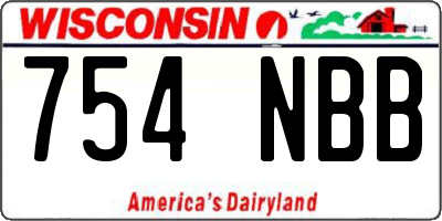 WI license plate 754NBB