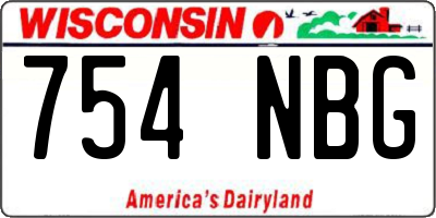 WI license plate 754NBG