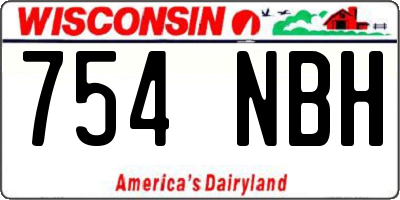 WI license plate 754NBH