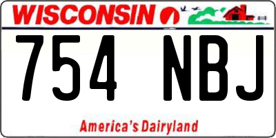 WI license plate 754NBJ