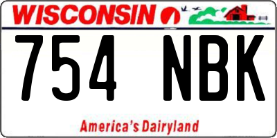 WI license plate 754NBK