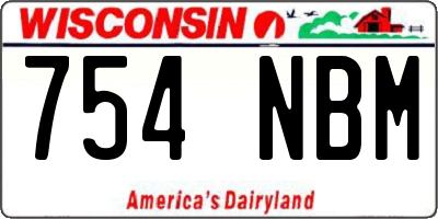 WI license plate 754NBM