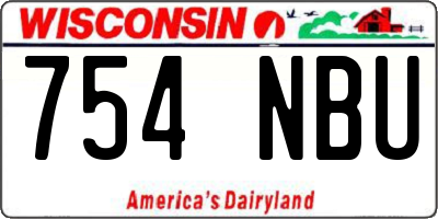 WI license plate 754NBU