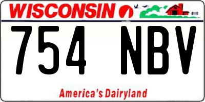 WI license plate 754NBV