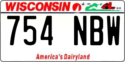 WI license plate 754NBW