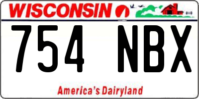 WI license plate 754NBX