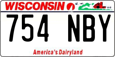 WI license plate 754NBY