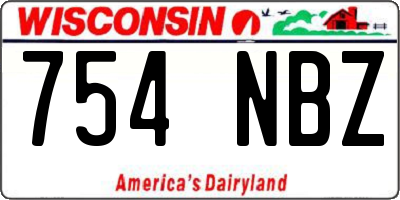 WI license plate 754NBZ