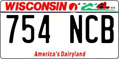 WI license plate 754NCB