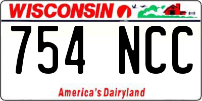 WI license plate 754NCC