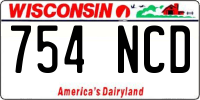 WI license plate 754NCD