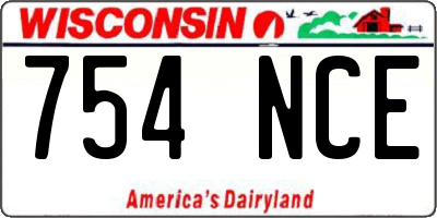 WI license plate 754NCE