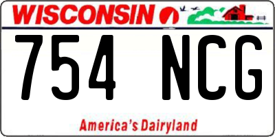 WI license plate 754NCG