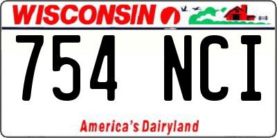 WI license plate 754NCI