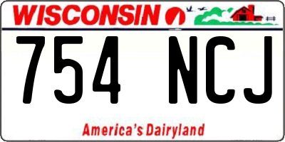 WI license plate 754NCJ