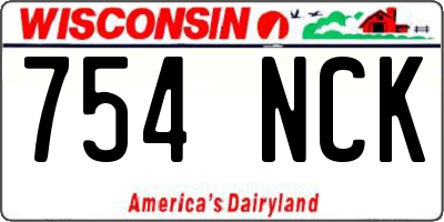 WI license plate 754NCK