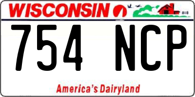 WI license plate 754NCP