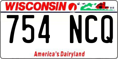 WI license plate 754NCQ
