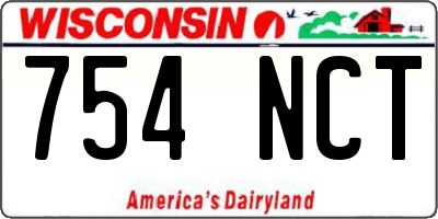 WI license plate 754NCT
