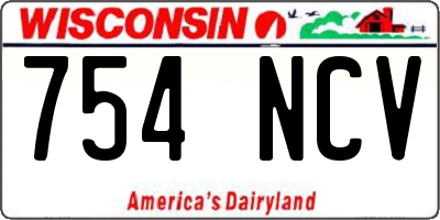 WI license plate 754NCV