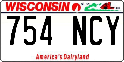 WI license plate 754NCY