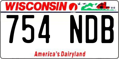 WI license plate 754NDB