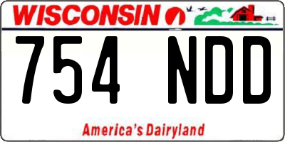 WI license plate 754NDD