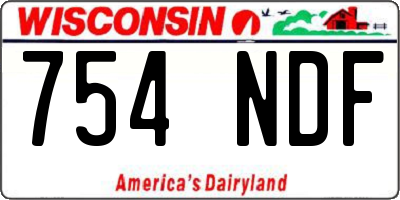 WI license plate 754NDF