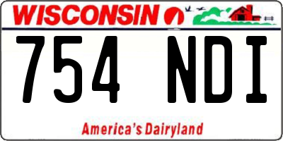 WI license plate 754NDI