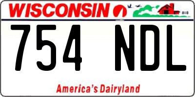 WI license plate 754NDL