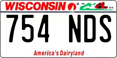 WI license plate 754NDS
