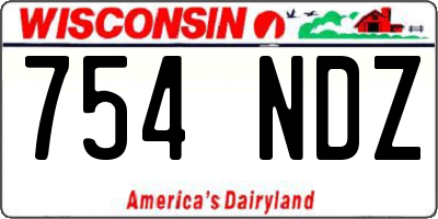 WI license plate 754NDZ