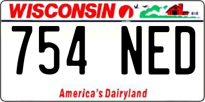 WI license plate 754NED