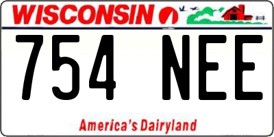 WI license plate 754NEE