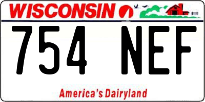 WI license plate 754NEF