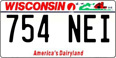WI license plate 754NEI