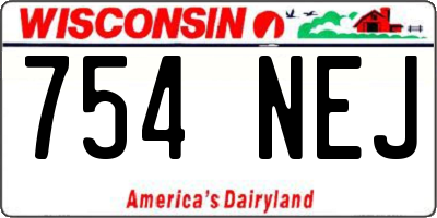 WI license plate 754NEJ