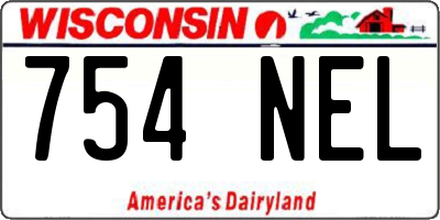 WI license plate 754NEL