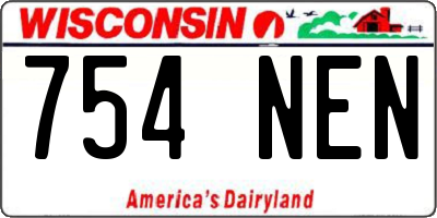 WI license plate 754NEN